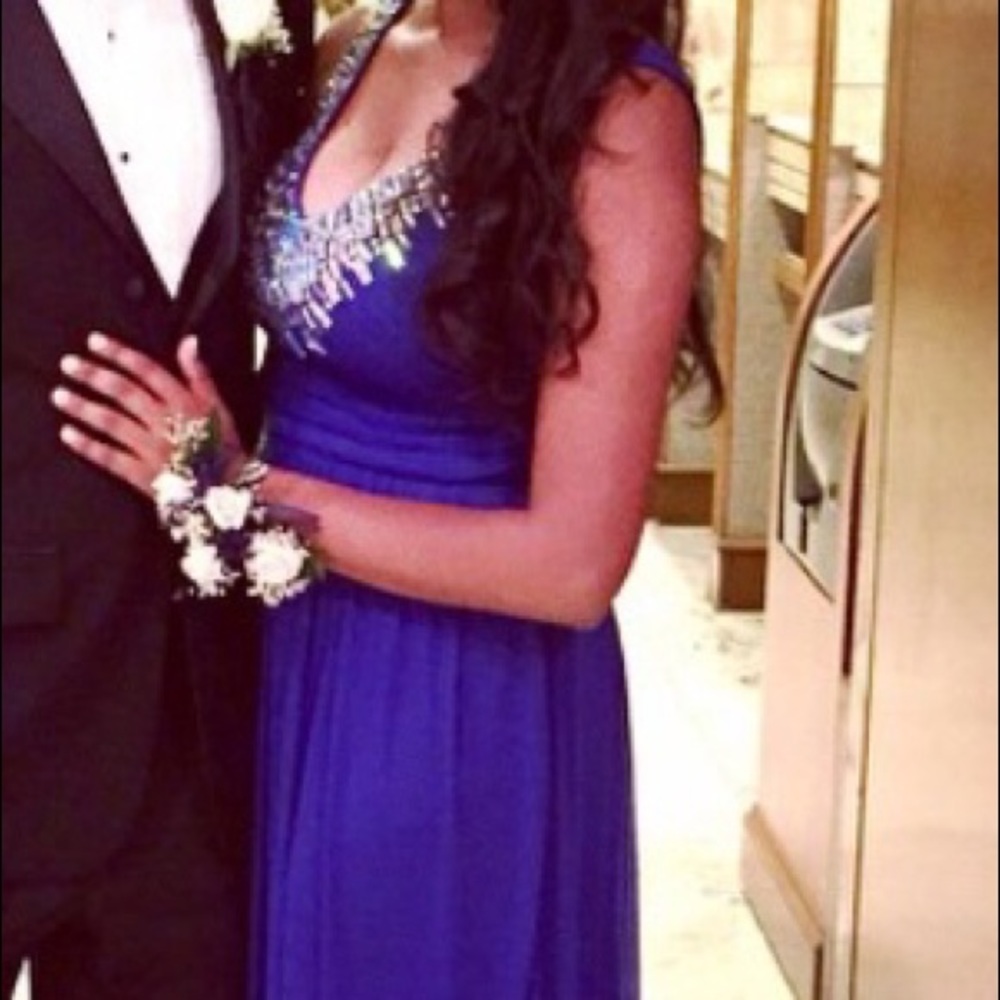 Royal Blue Full Length Prom Dress